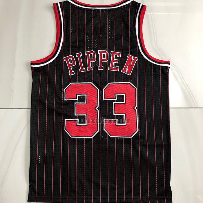 Camiseta Chicago Bulls Scottie Pippen NO 33 Mitchell & Ness 1996-97 Negro